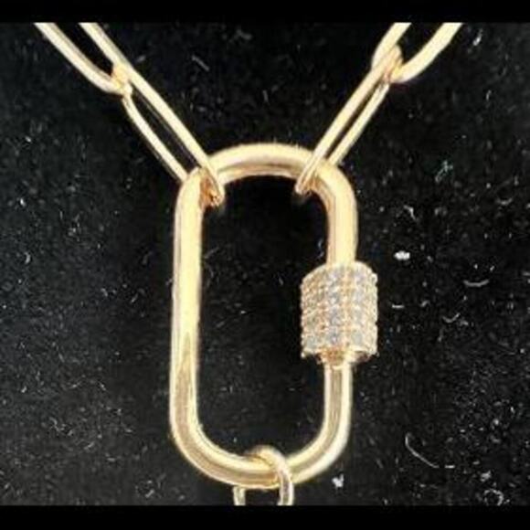 Gucci GG Gold & Pearl Pendant with Paper Clip Style Chain Necklace (GGXX033) - Picture 6 of 7